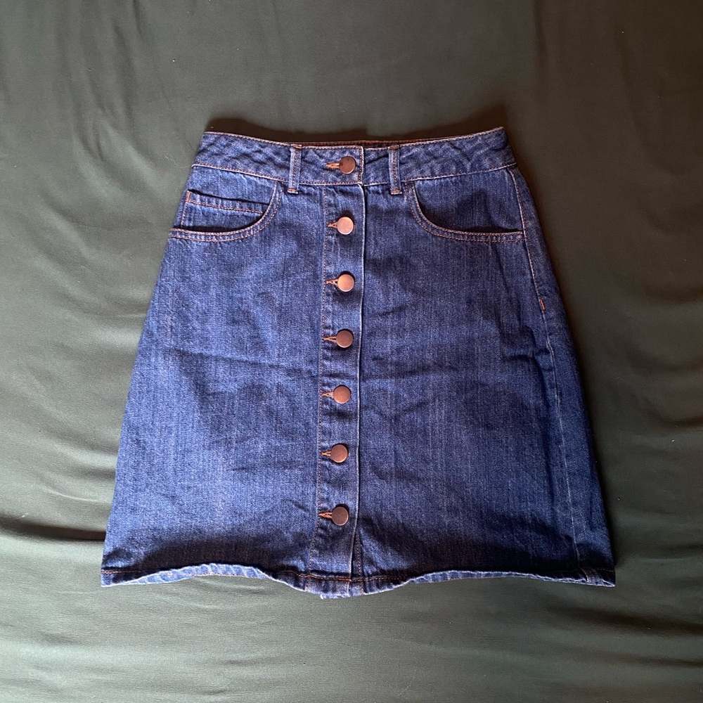 Button Up Jean Skirt